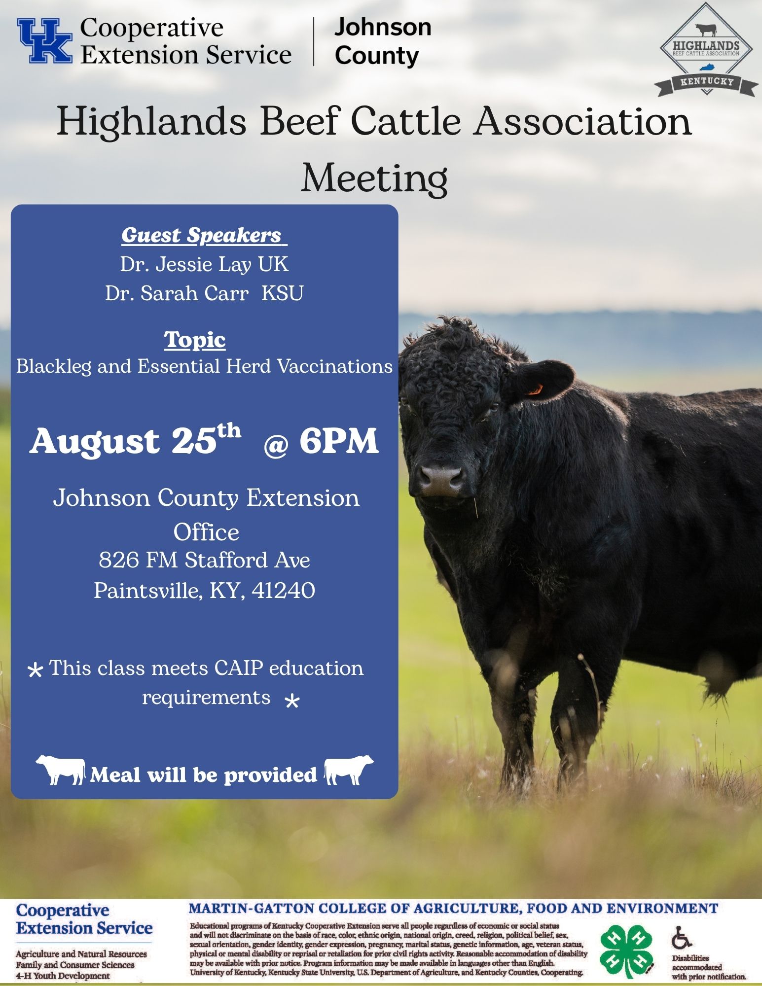 HBCA Meeting Information