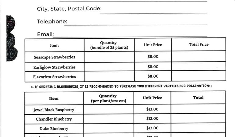 2025 Plant Order Form